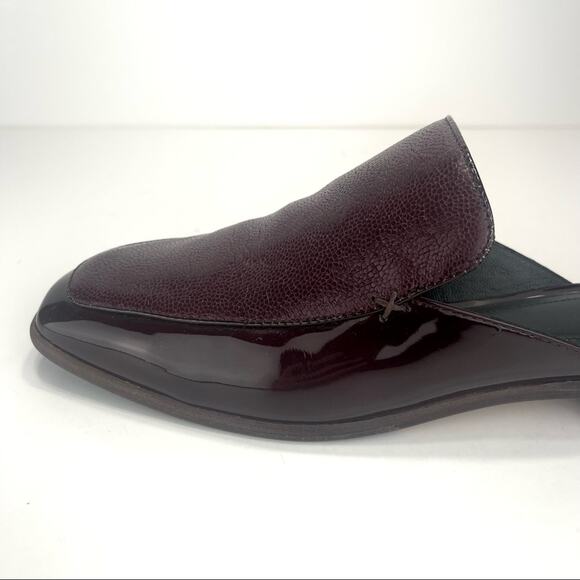 Rag & Bone Aslen Mule Loafer Clogs Size 7.5 Merlot Red Leather Low Heel New York - Picture 14 of 15